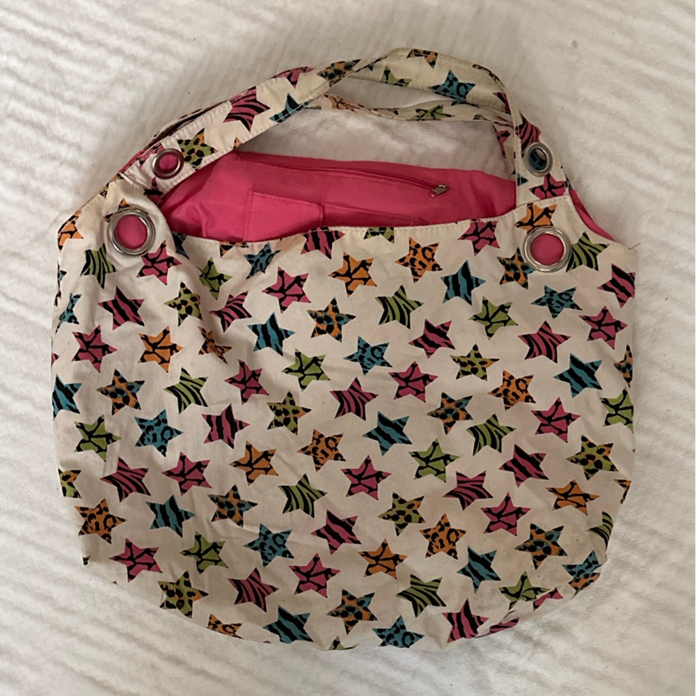 Multicolor Star Pattern Over The Shoulder Hobo Bag - image 1